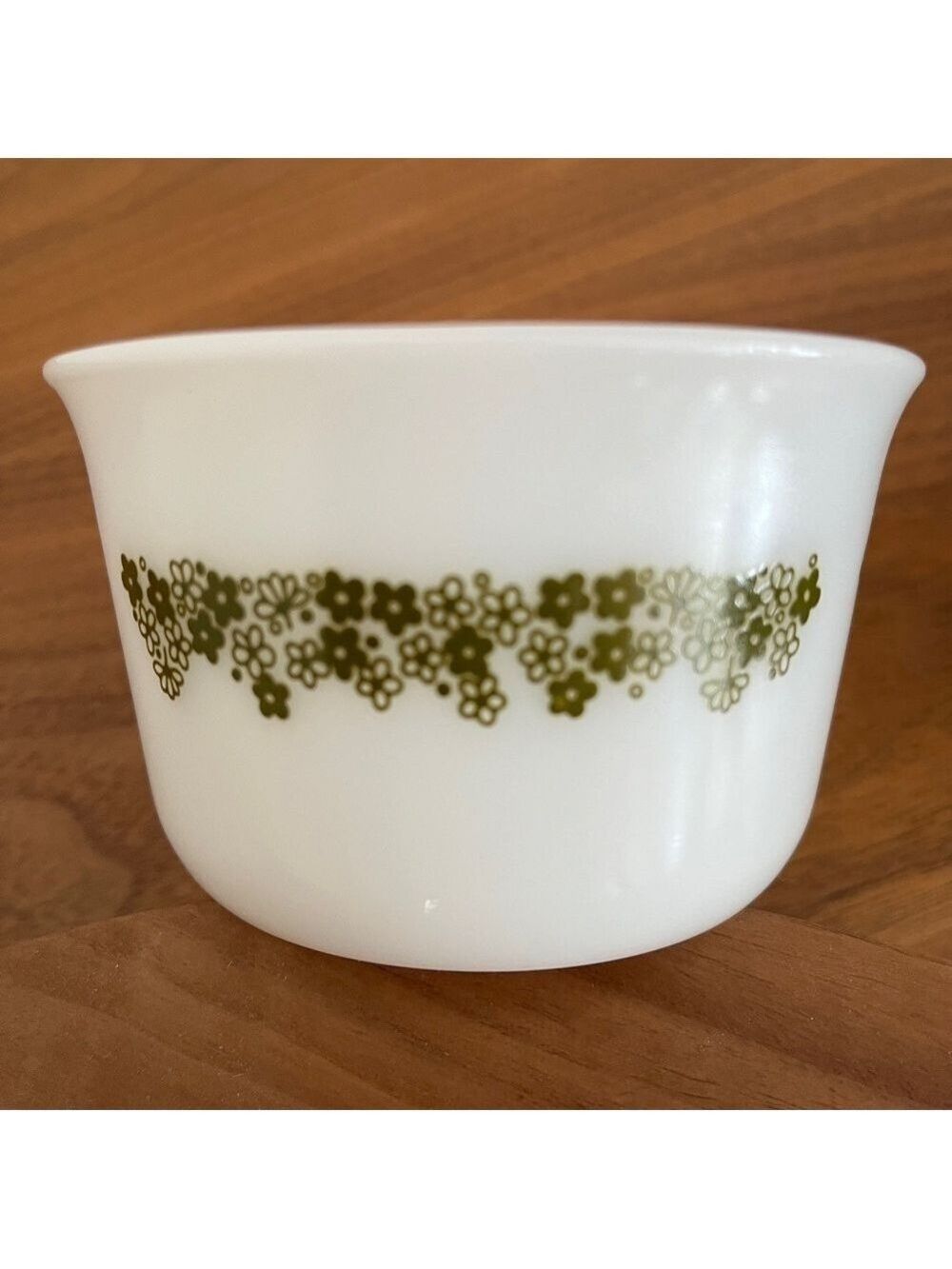 PYREX Vintage White Crazy Daisy Spring Blossom Green Pattern 4" Dish Sugar Bowl
